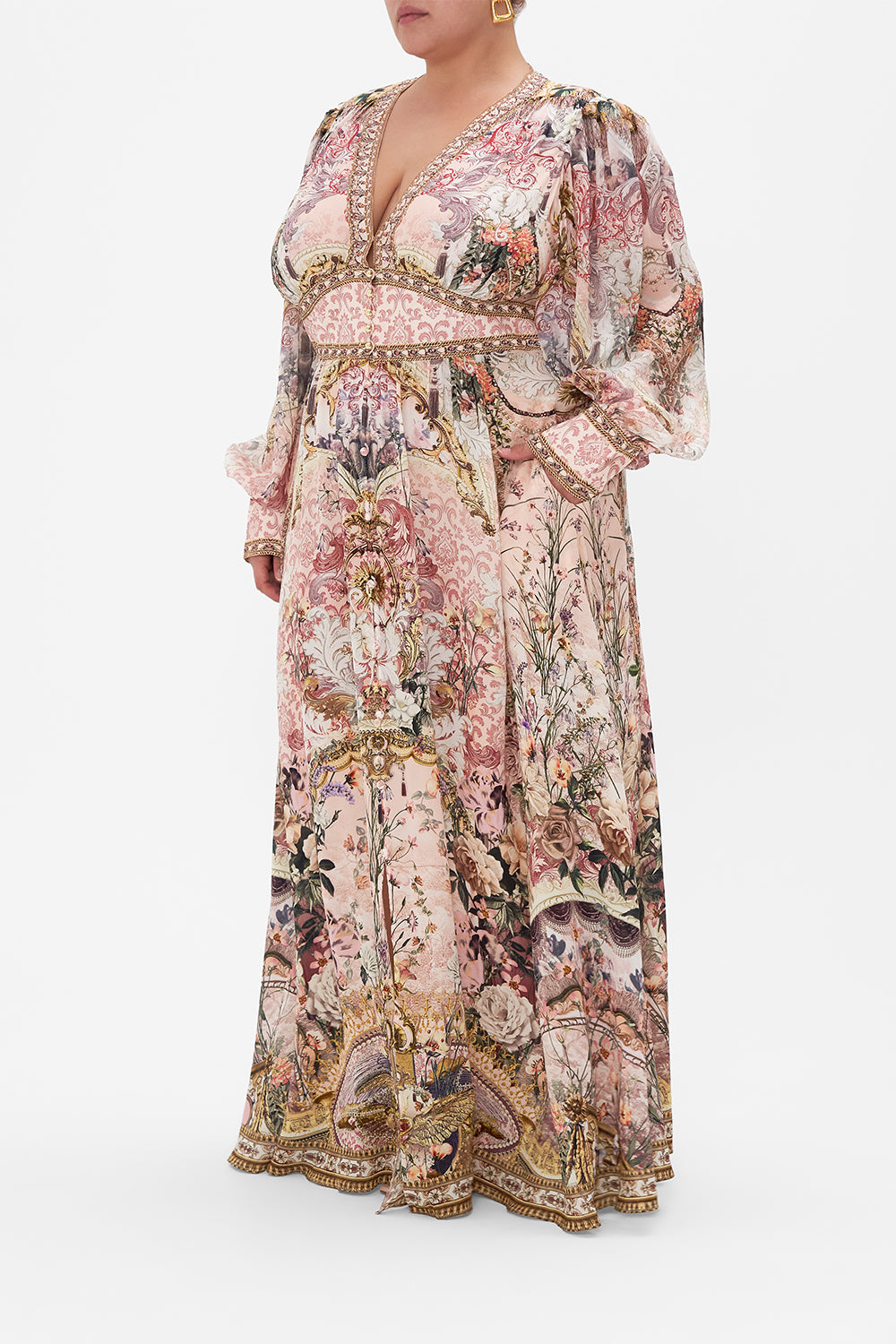 SHAPED WAISTBAND DRESS WITH GATHERED SLEEVES KISSED BY THE PRINCE