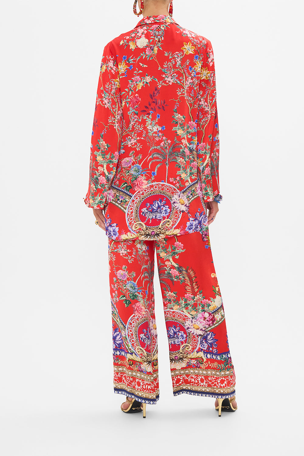 CAMILLA silk floral print blazer in The Summer Palace print