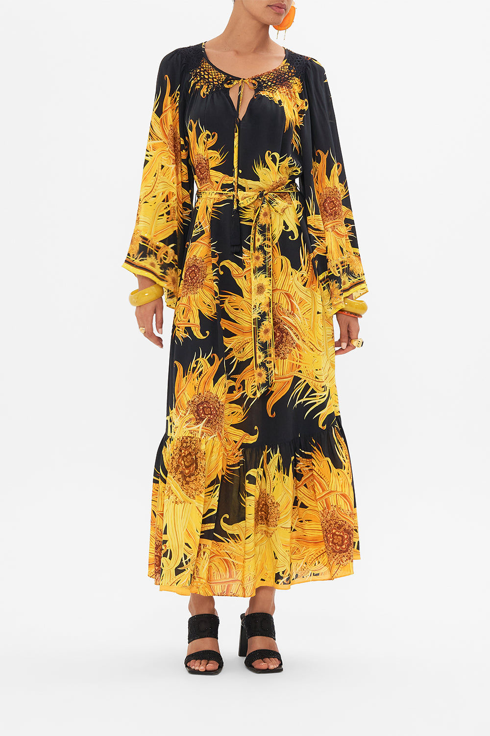 CAMILLA silk dress in Make Me Your Masterpiece print