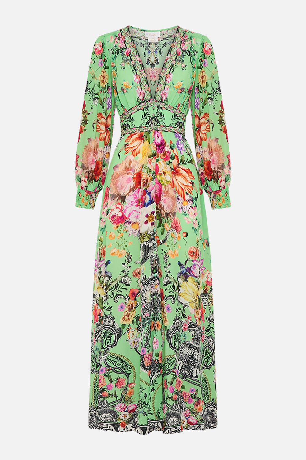 CAMILLA sillk dress in Porcelain Dream print