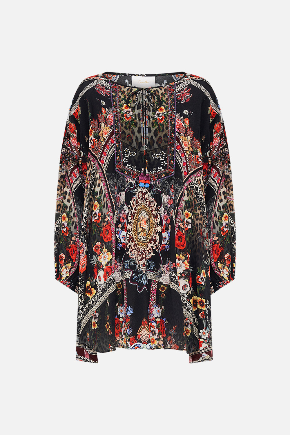 CAMILLA silk dress in Volendam Dolls print