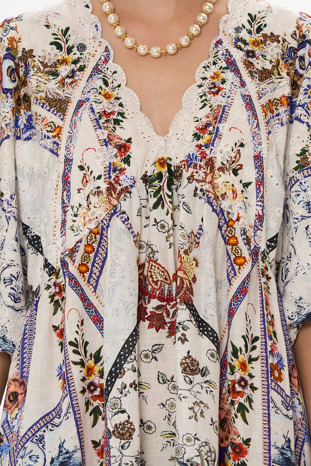 CAMILLA puff sleeve dress in My Folk Art Heart print