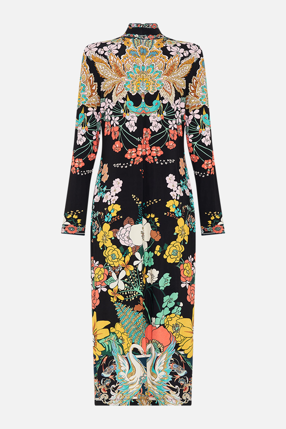 CAMILLA jersey turtleneck in We Wore Folklore print