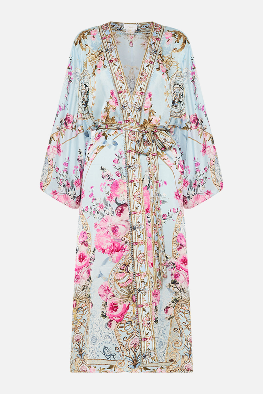 CAMILLA silk layer in Down The Garden Path print