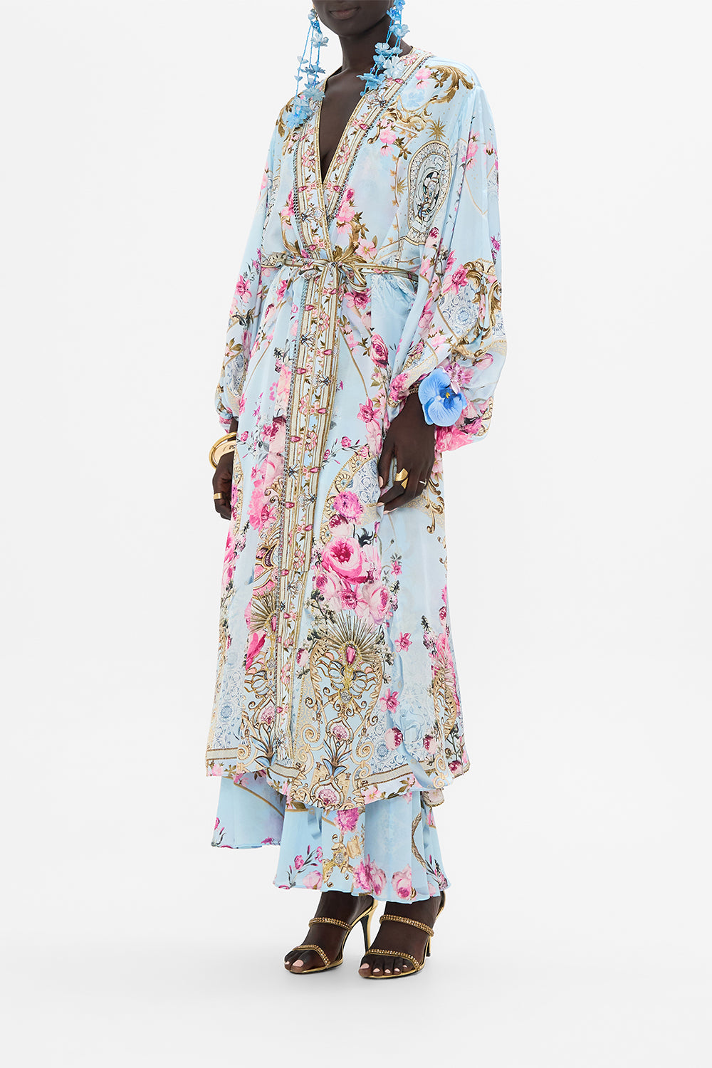 CAMILLA silk layer in Down The Garden Path print