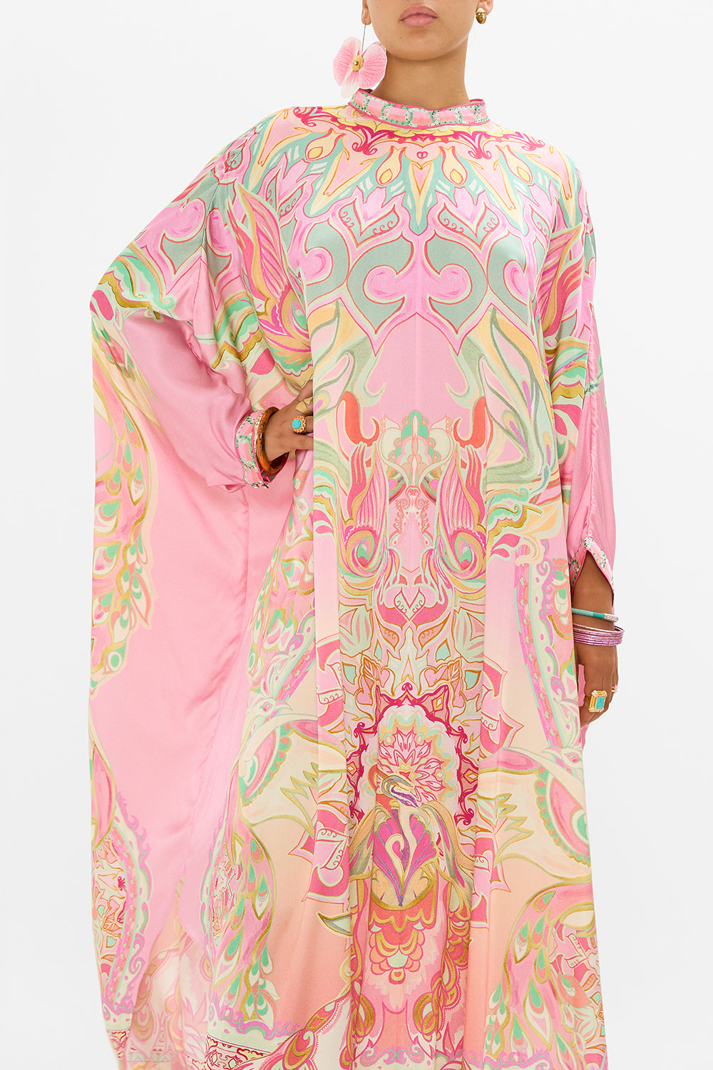 CAMILLA silk kaftan in Tea With Tuchinski print