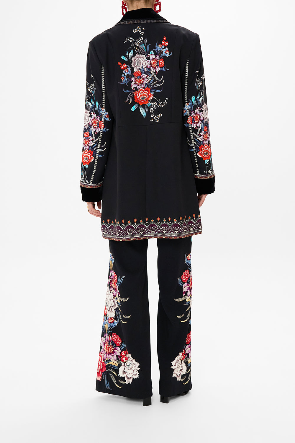 CAMILLA mid length coat in Volendam Dolls print