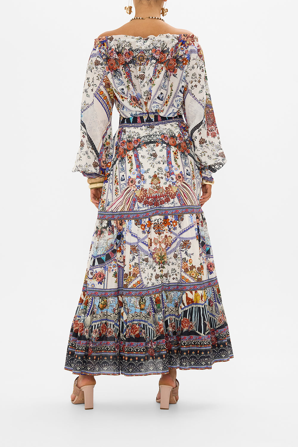 CAMILLA silk blouse in My Folk Art Heart print