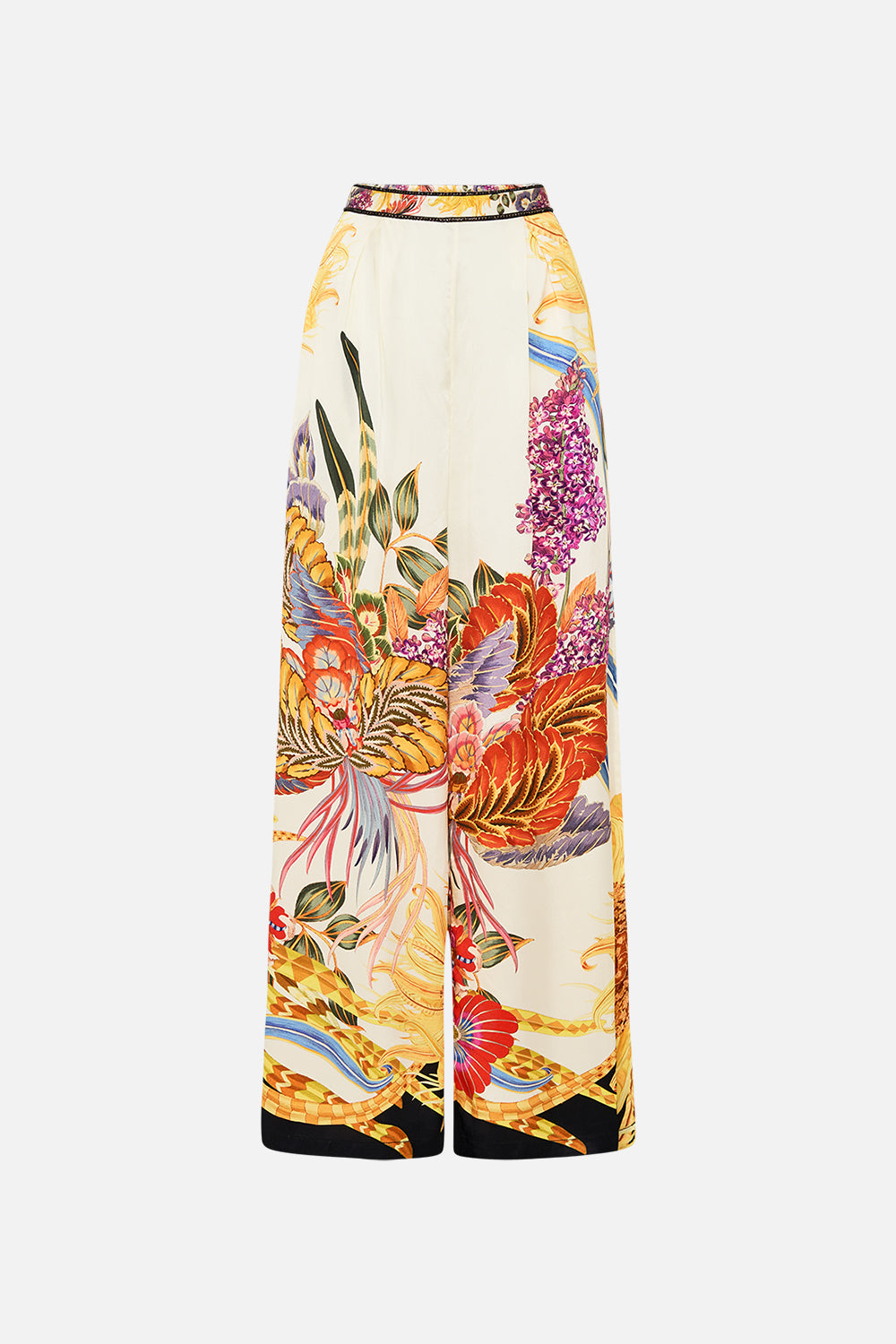 CAMILLA silk pants in Sunflowers On My Mind print