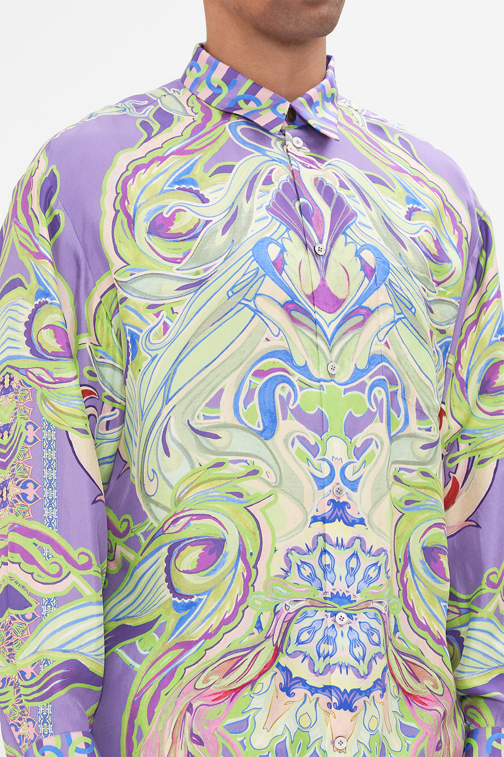 Hotel Franks by CAMILLA mens oversized shirt in Amsterdam Jewel print