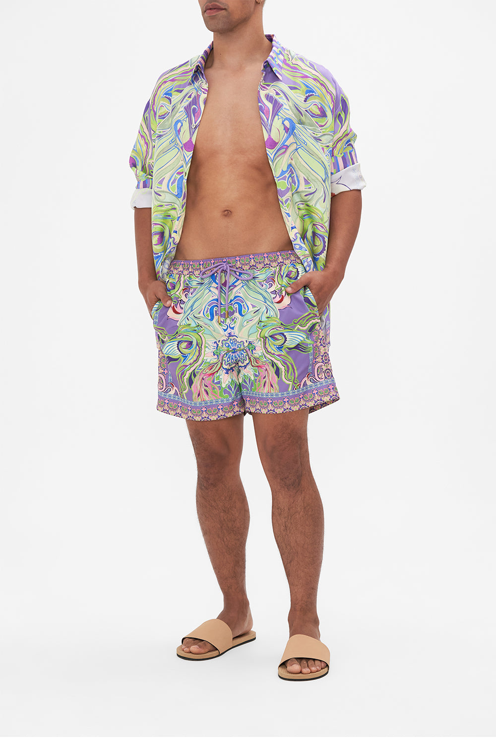 Hotel Franks by CAMILLA mens oversized shirt in Amsterdam Jewel print