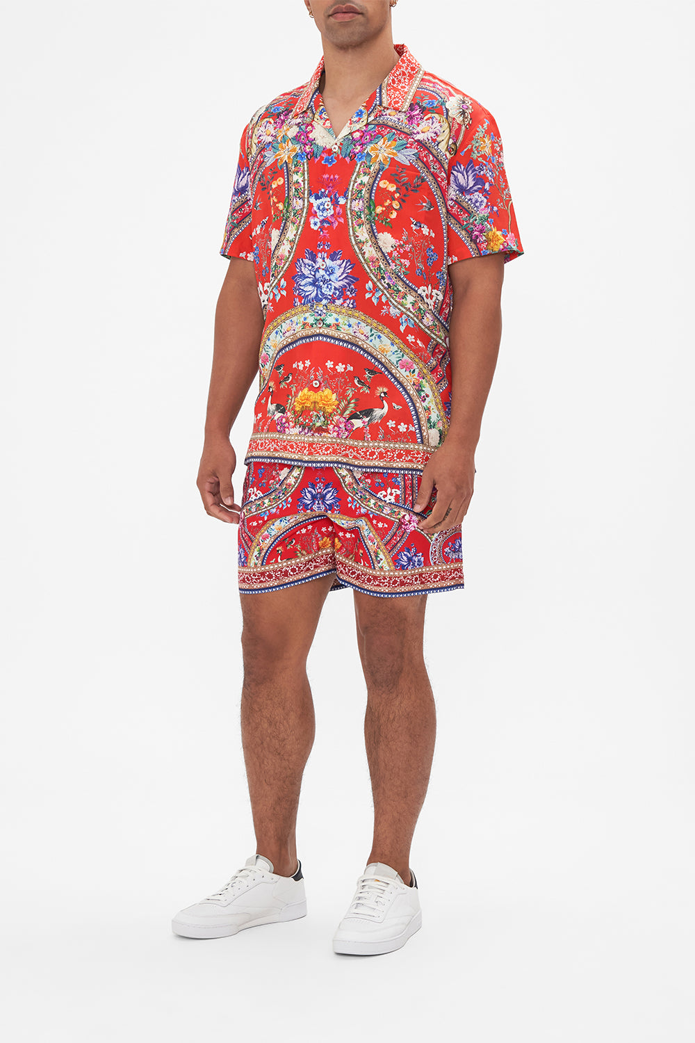 Hotel Franks By CAMILLA mens floral print camp collared shirt in The Summer Palace print