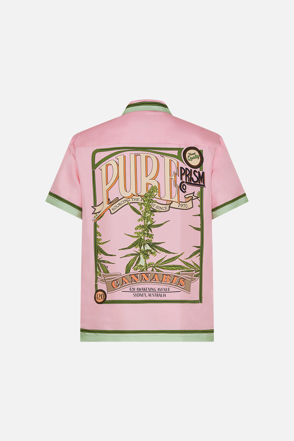 Hotel Franks by CAMILLA mens camp collared printed shirt in Lets Chase Rainbows print