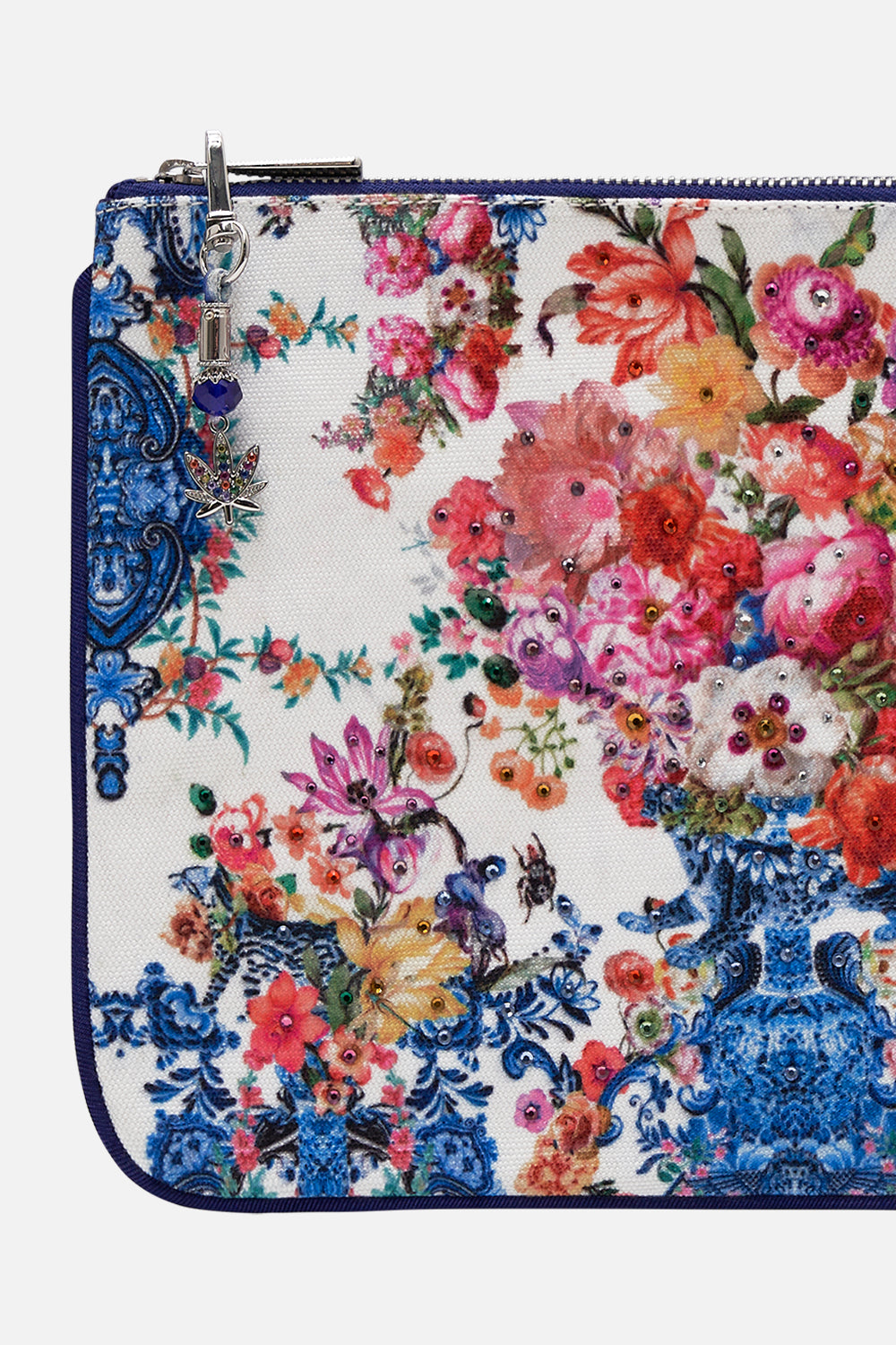 CAMILLA designer canvas clutch bag in Dutch Is life print