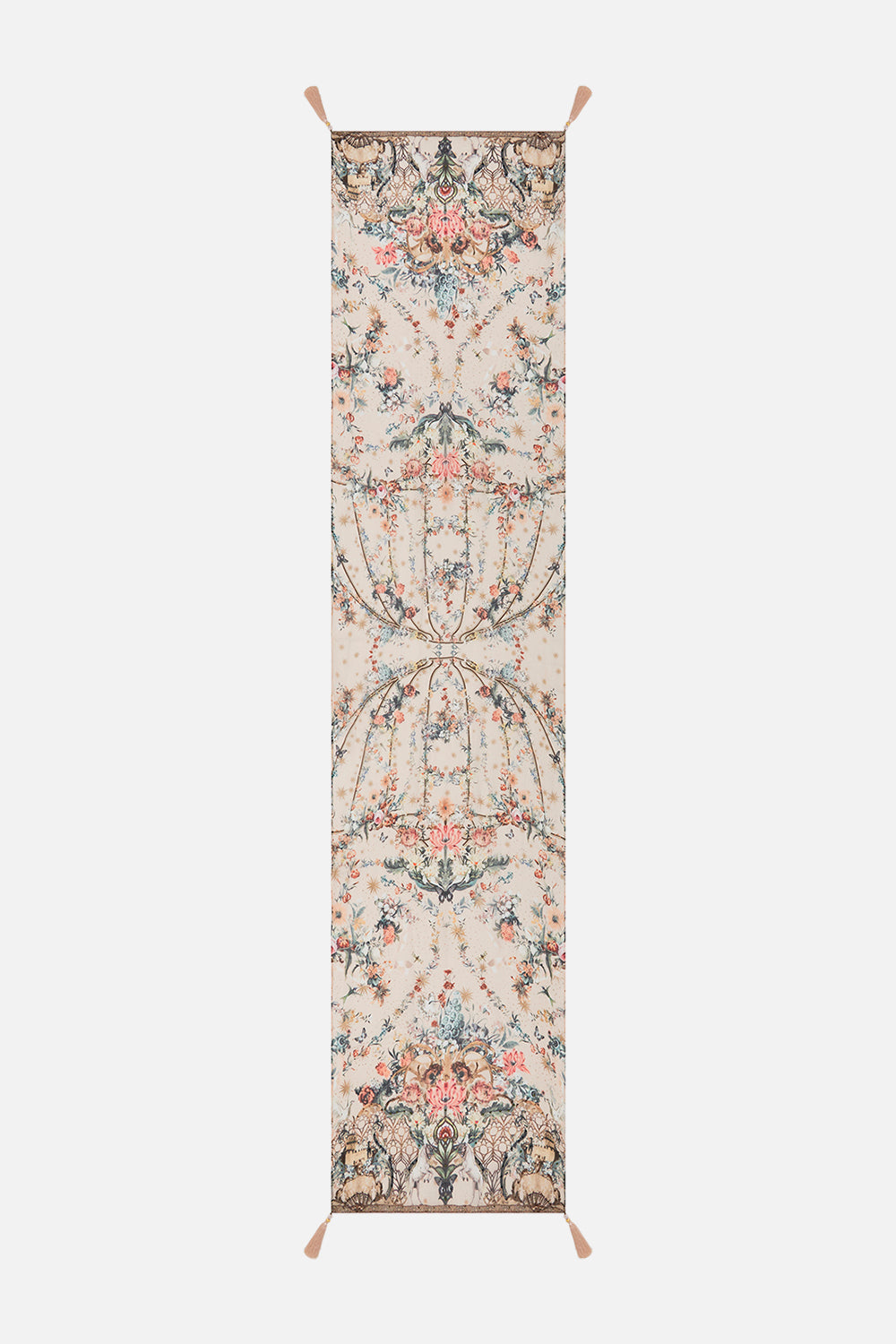 CAMILLA silk scarf in Rose Garden Revolution print