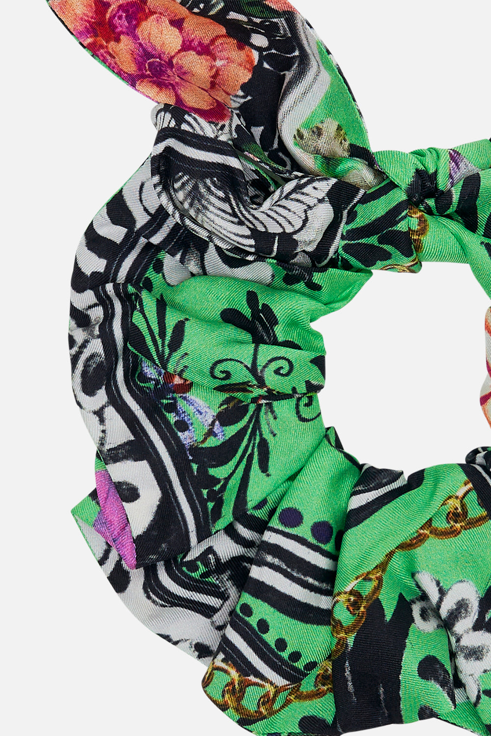 CAMILLA printed scrunche in Glaze and Graze print