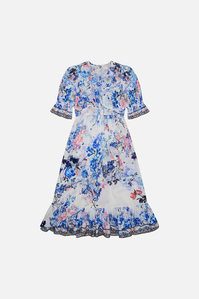 KIDS A-LINE GATHERED DRESS 12-14 TUSCAN MOONDANCE main image 0
