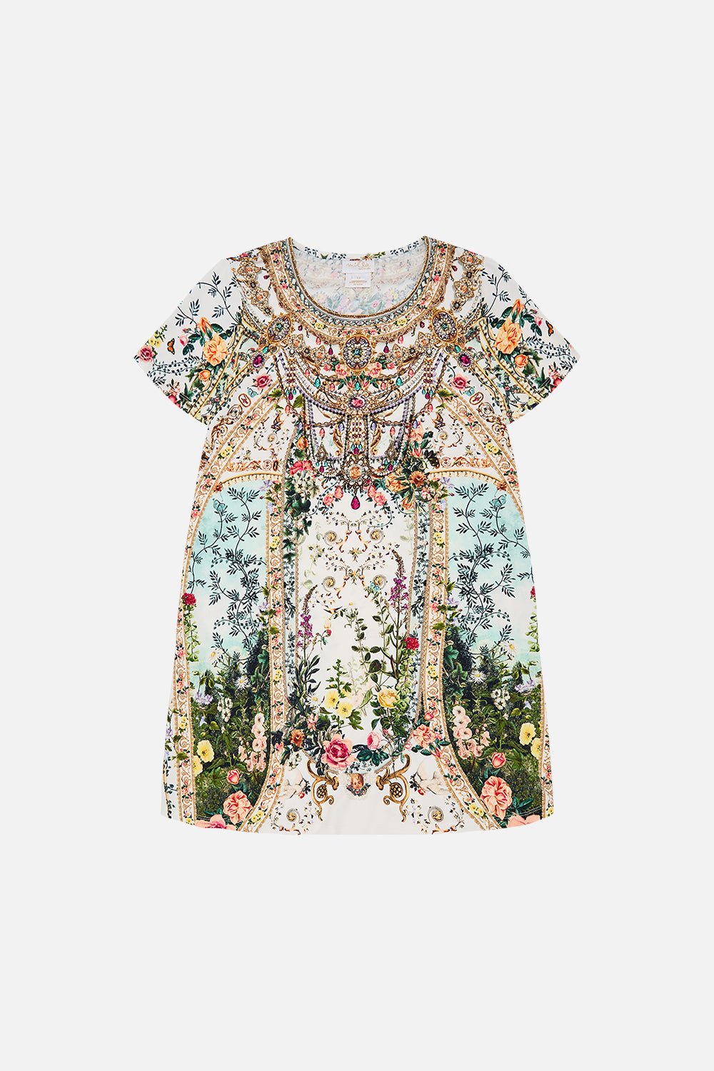 Product view of Milla by CAMILLA kids floral t shirt dress in Renaissance Romace print