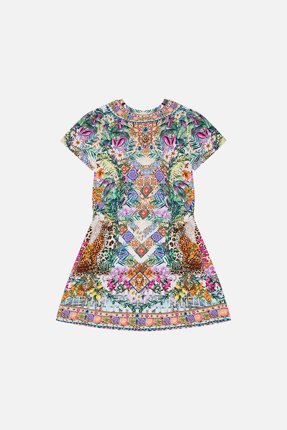 Product view of Milla By CAMILLA kids floral dt shirt dress in Flowers Of Neptune print