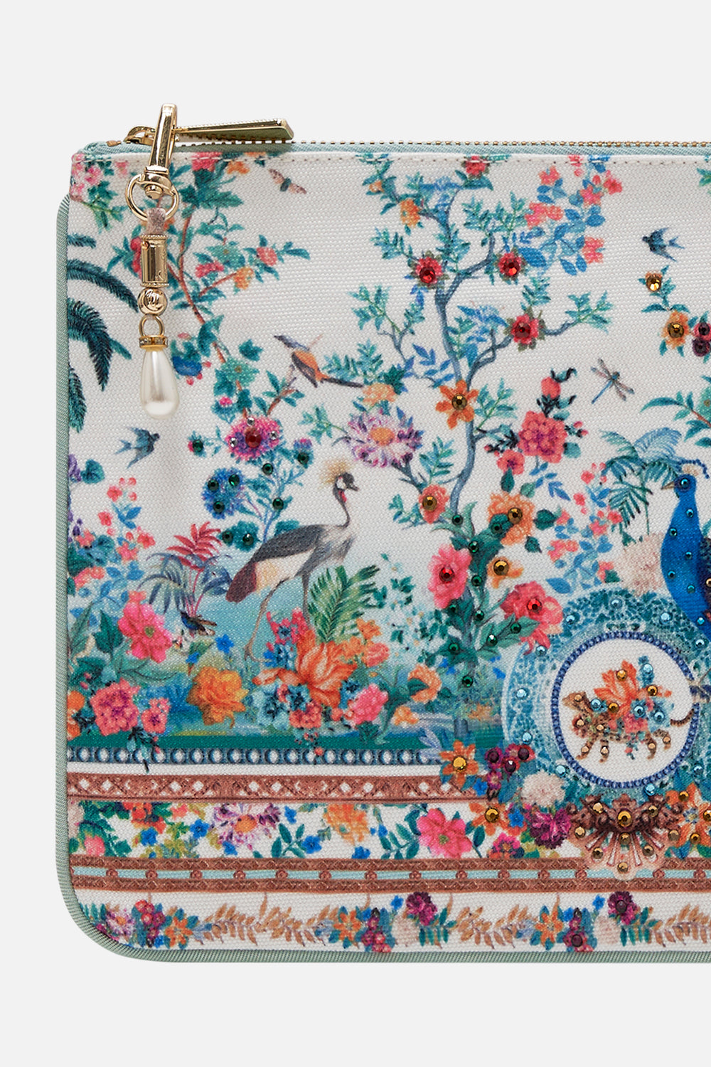 CAMILLA clutch in Rose Garden Revolution print