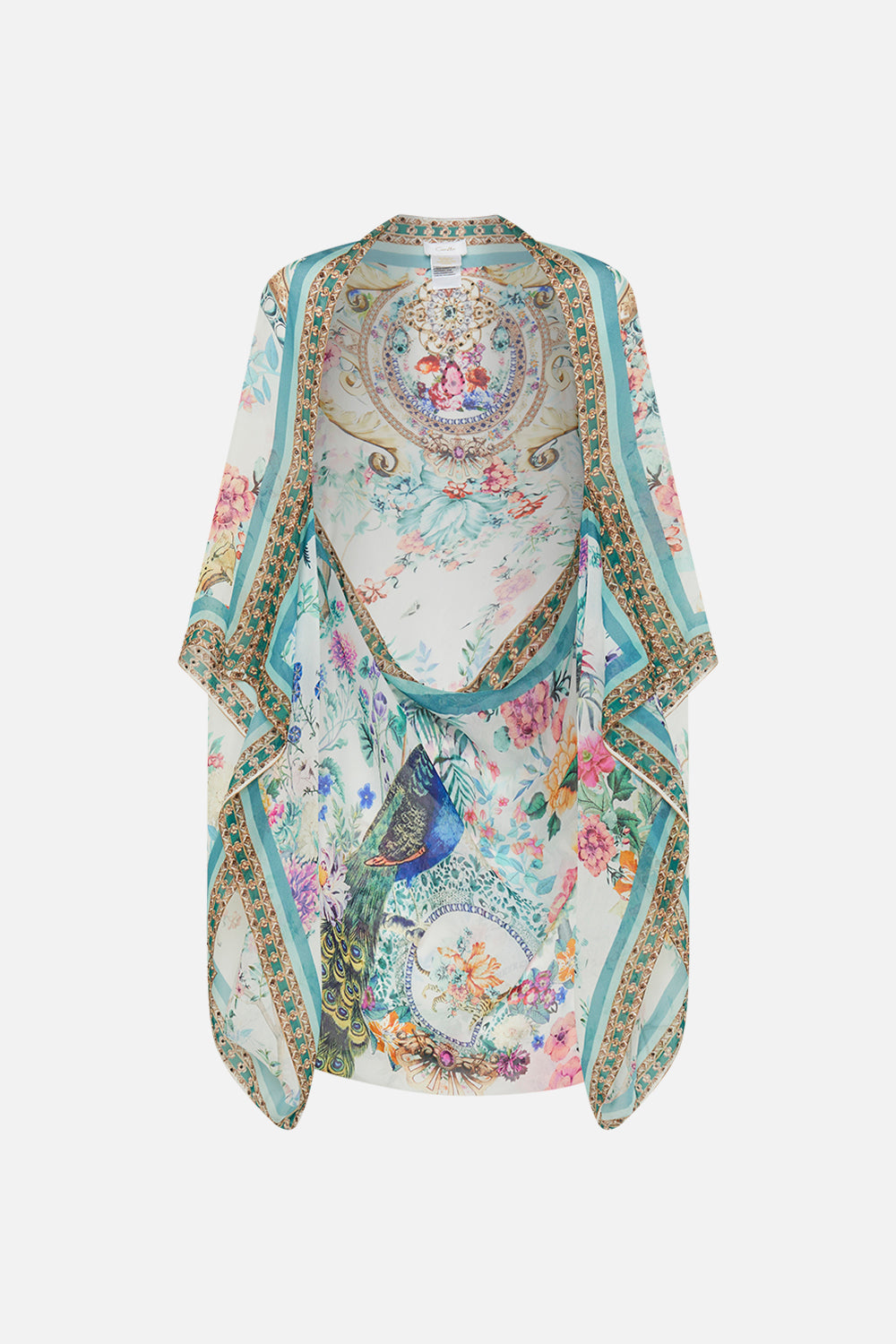 CAMILLA silk shrug in Plumes and Parterres print