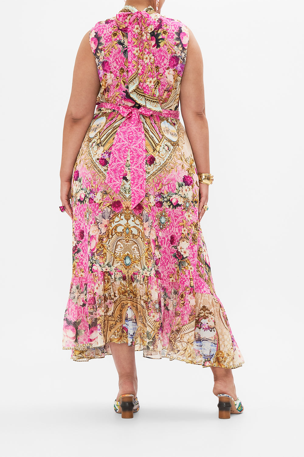 NECKTIE DRESS WITH ELASTICATED WAIST CALL OF THE CANAL