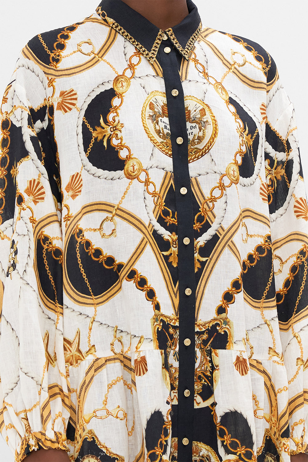 TIERED SHIRT DRESS SEA CHARM