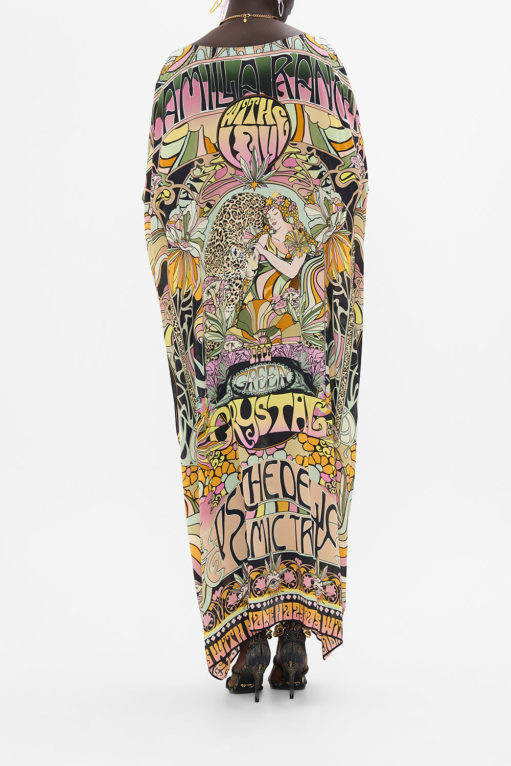 CAMILLA silk kaftan in Day Trippin print