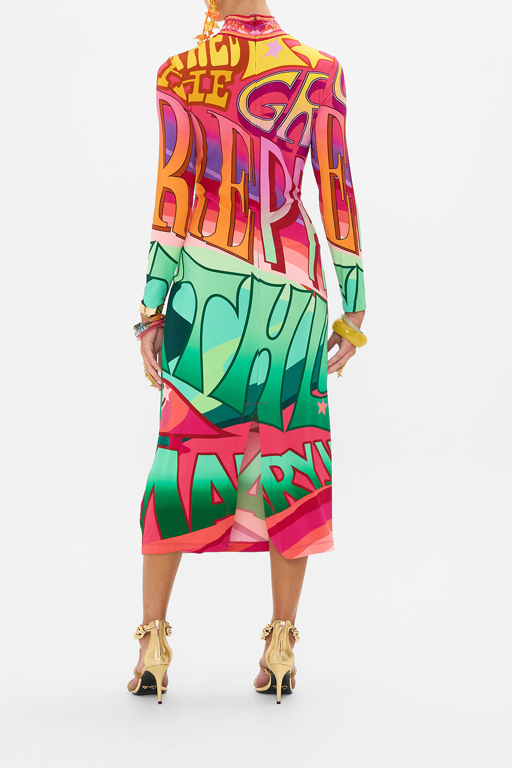 CAMILLA jersey turtleneck in Pure Prism print