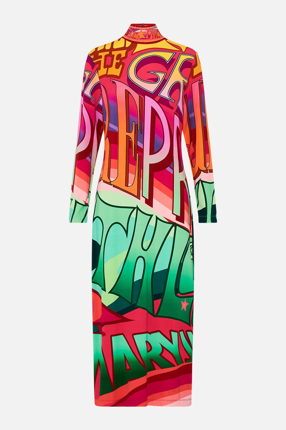 CAMILLA jersey turtleneck in Pure Prism print