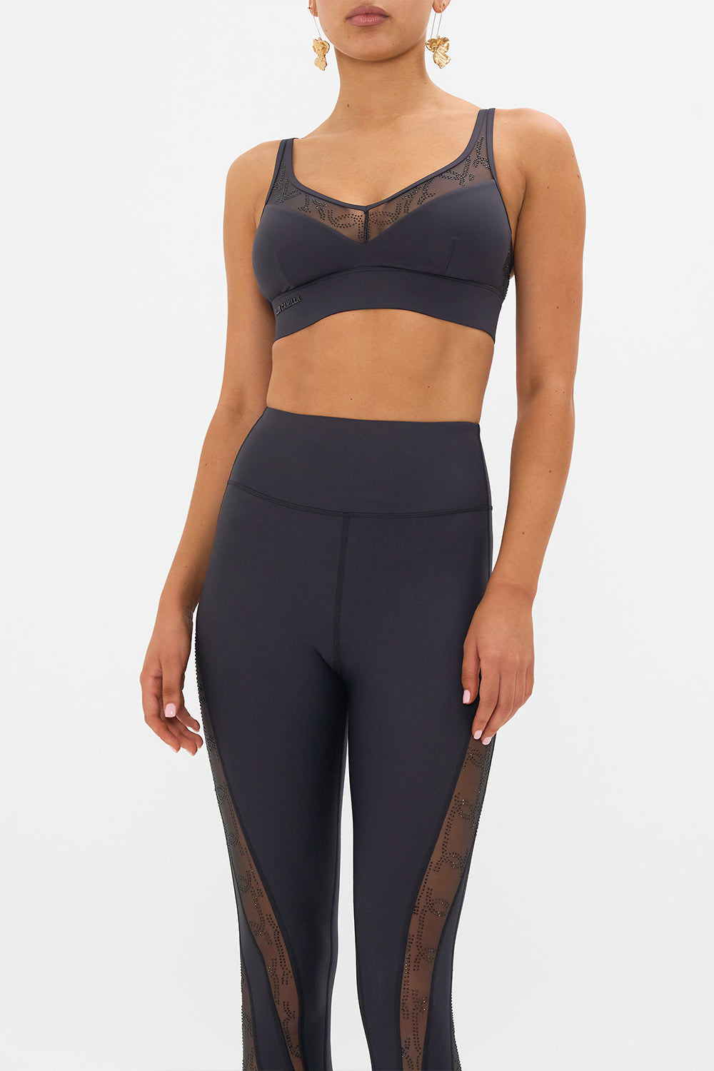 CAMILLA black mesh crop top