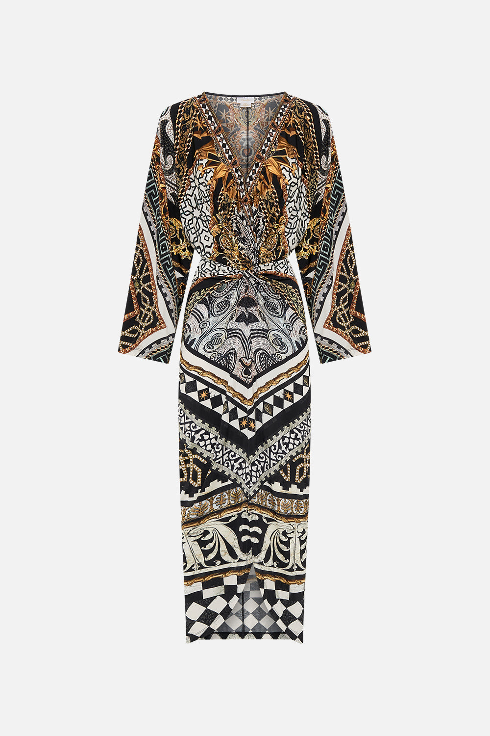 LONG SPLIT FRONT TWIST DRESS LOOK UP TESORO