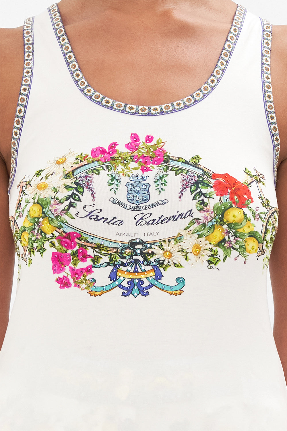 JERSEY SCOOP NECK TANK TOP AMALFI AMORE