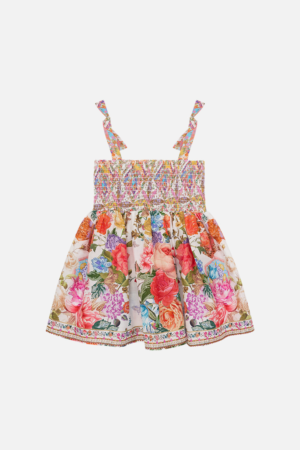 CAMILLA floral babies dress with shirring in Sew Yesterday