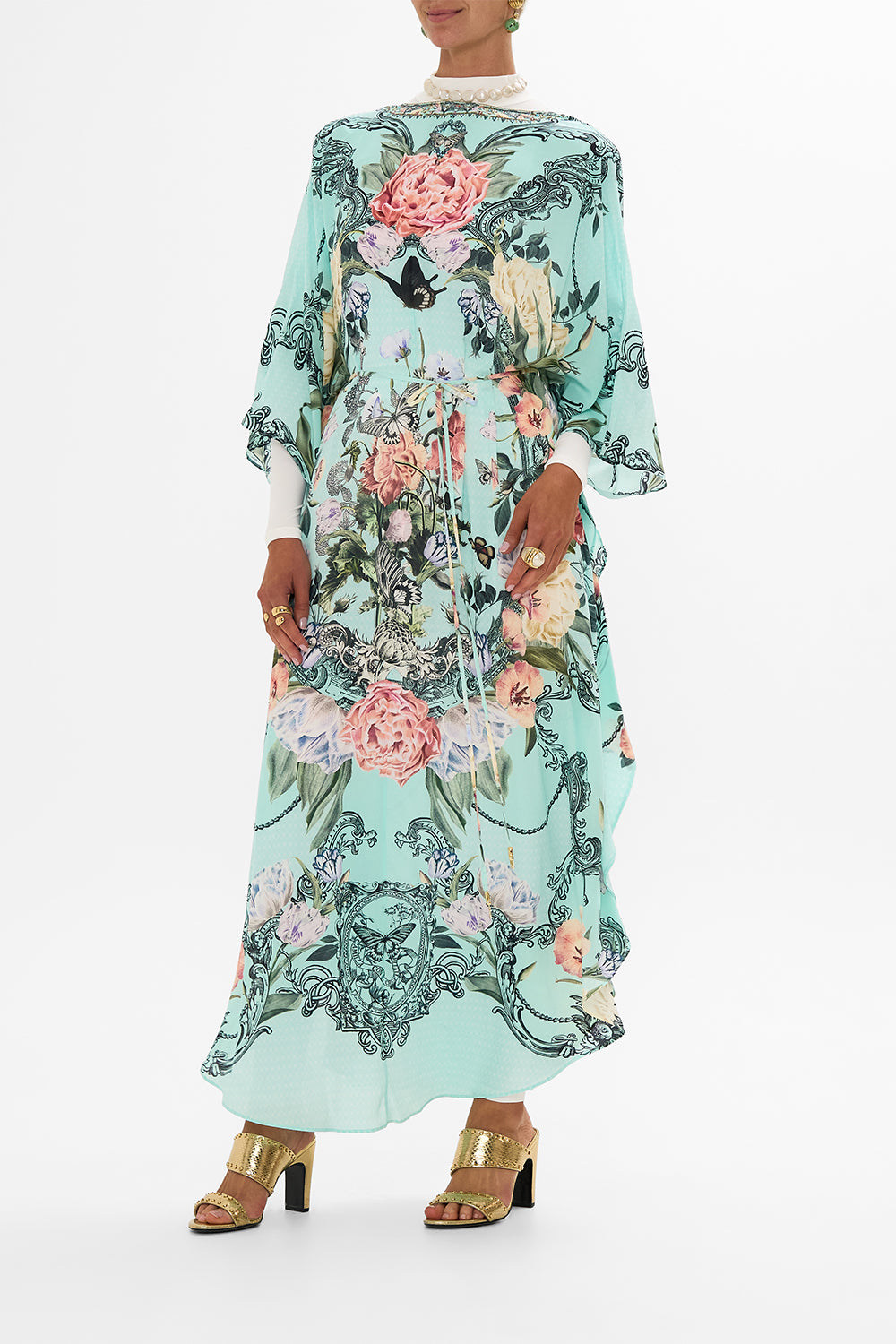 GATHERED WAIST KAFTAN PETAL PROMISE LAND