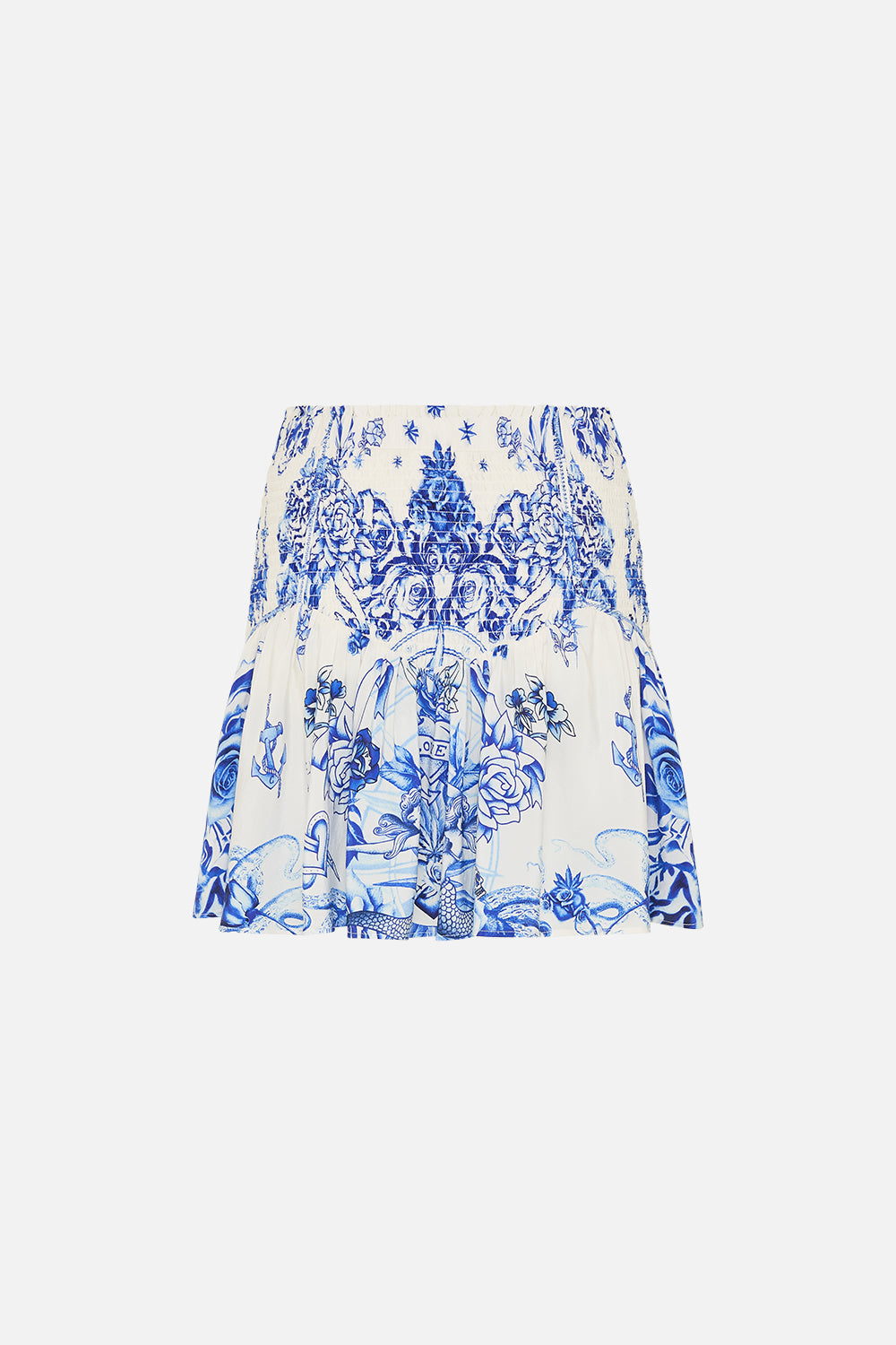 SHIRRED PANEL MINI SKIRT IMMORTAL INK