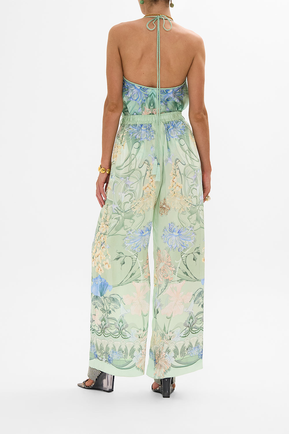 CAMILLA Floral Bias Halter Top in Dreaming in Dutch