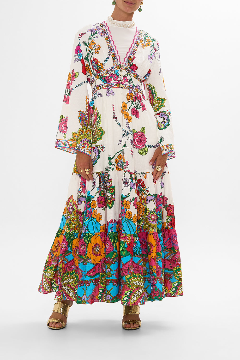 DRESS WITH TIERED SKIRT COSMIC PRAIRIE