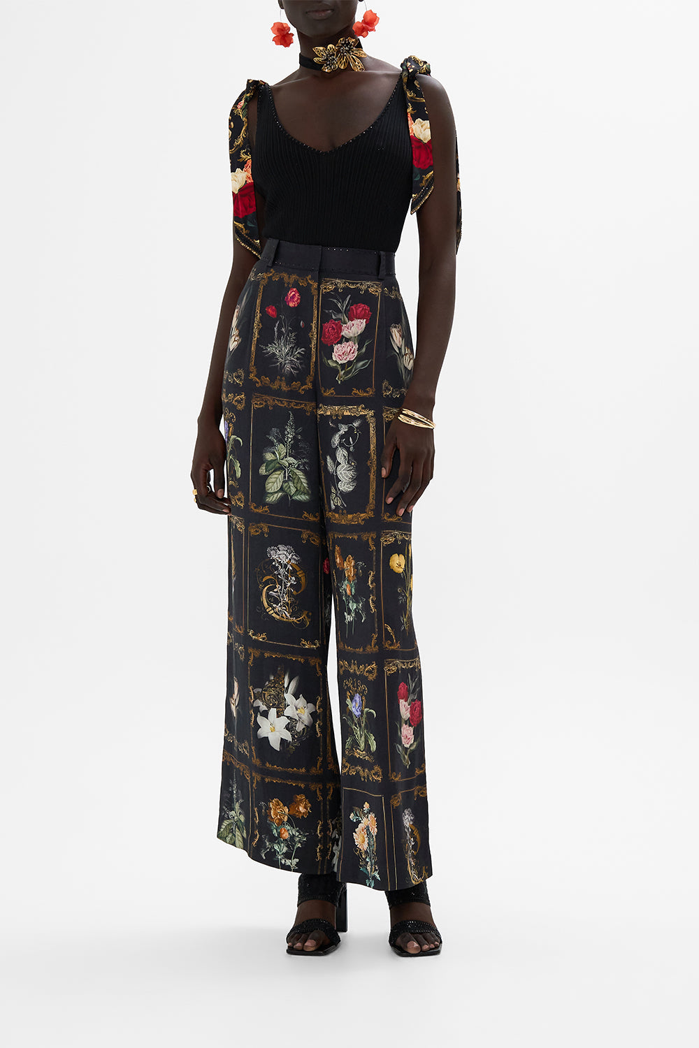 CAMILLA Pink Short Waisted Dress in Shell Games print