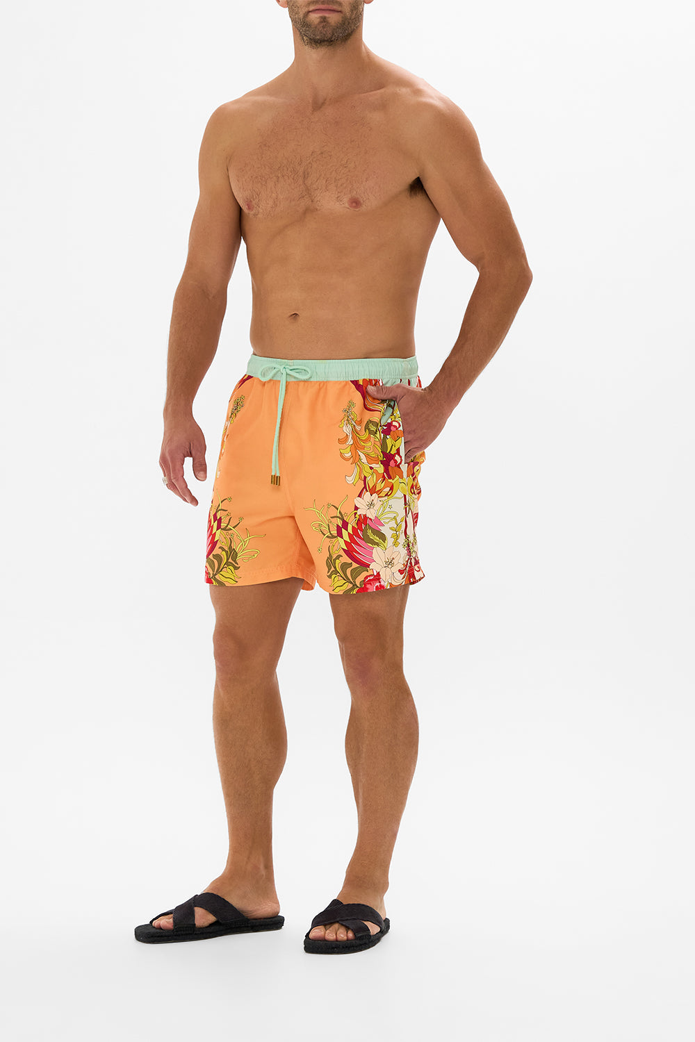 Hotel Franks by CAMILLA floral mid length boardshort in The Flower Child Society