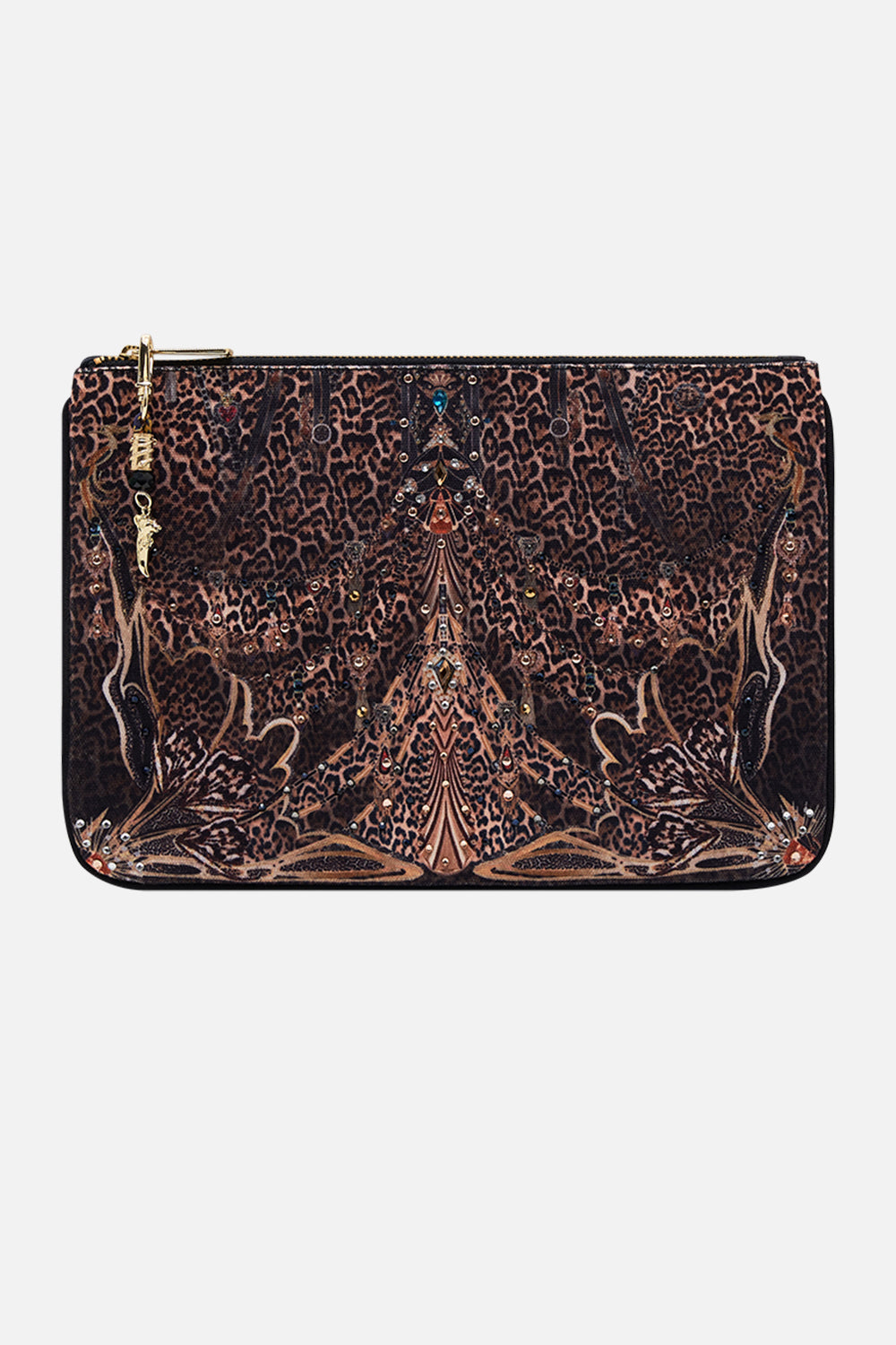 CAMILLA Leopard Small Canvas Clutch in Amsterglam