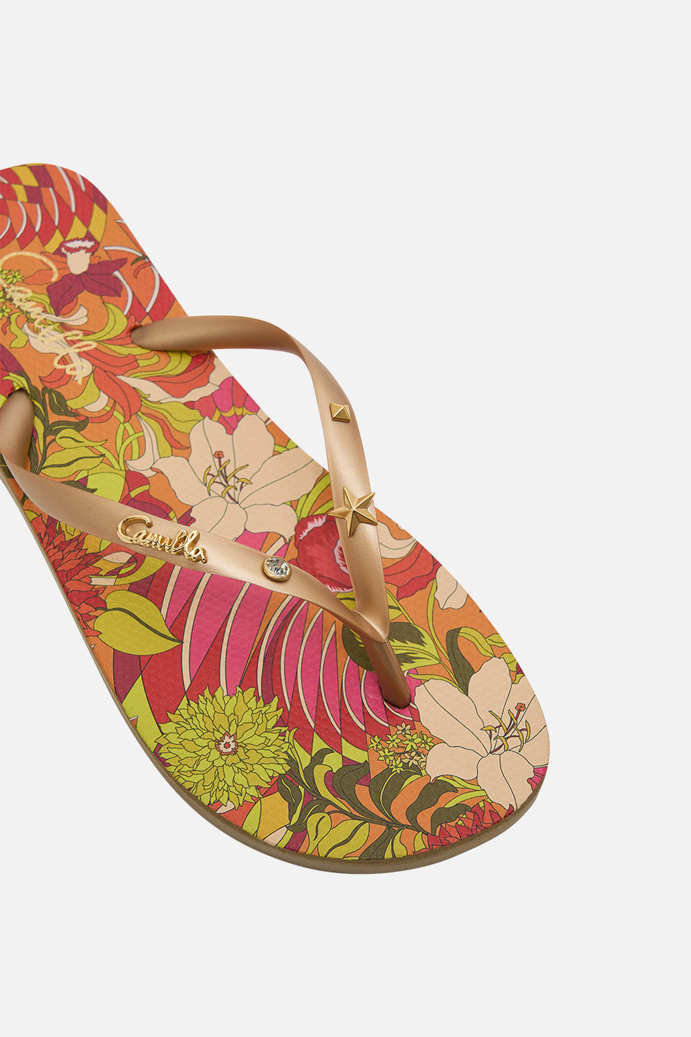 CAMILLA Floral Thongs in The Flower Child Society