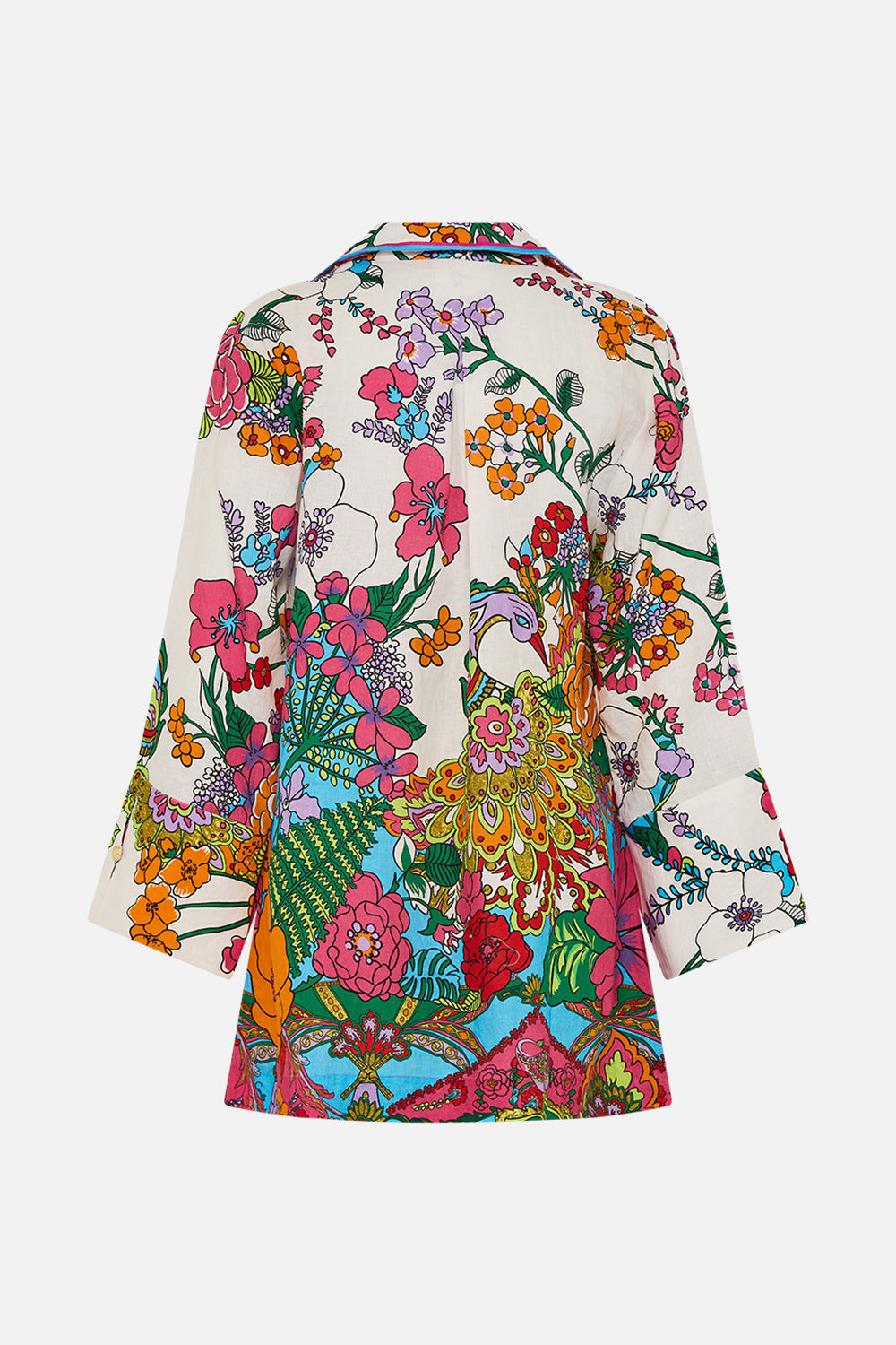 CAMILLA retro floral tunic dress in Cosmic Prairie print.