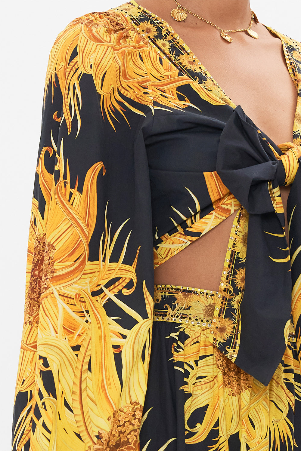 CAMILLA silk blouse in Make Me Your Masterpiece print