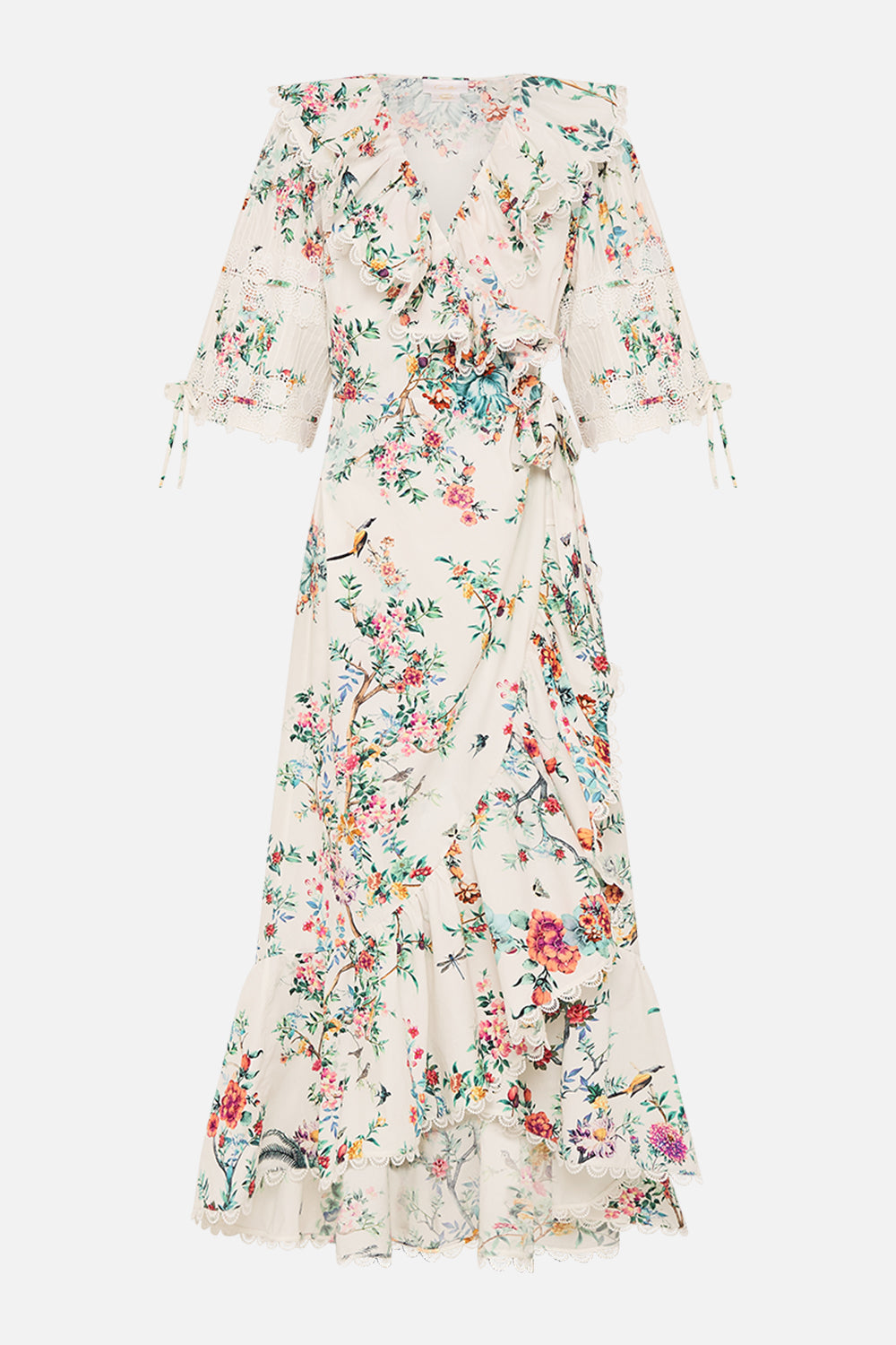 CAMILLA maxi wrap dress in Plumes And Parterres print