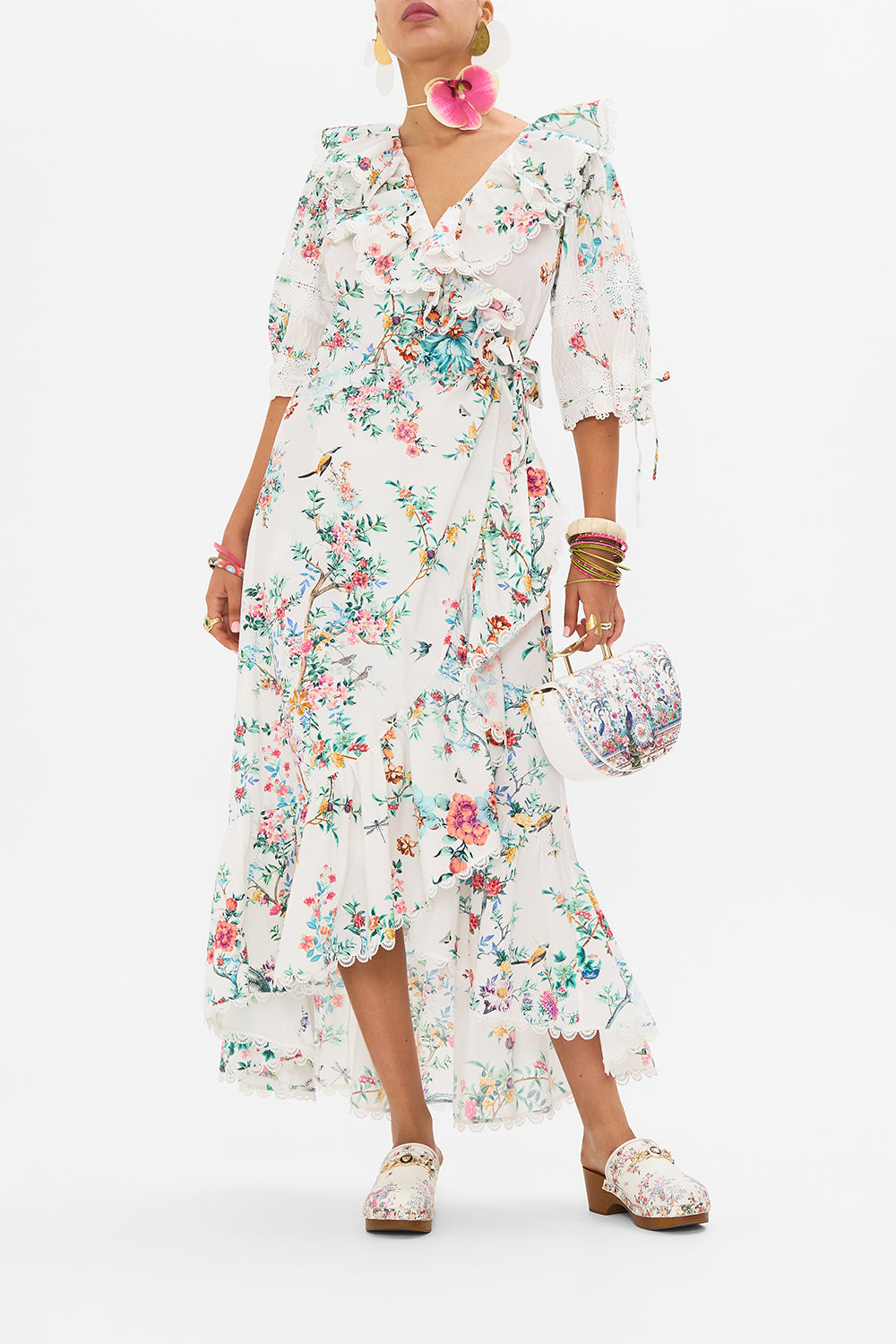 CAMILLA maxi wrap dress in Plumes And Parterres print