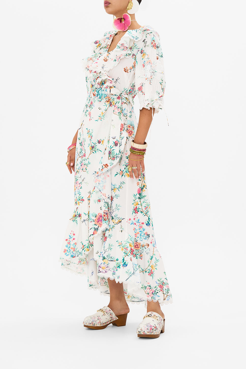 CAMILLA maxi wrap dress in Plumes And Parterres print