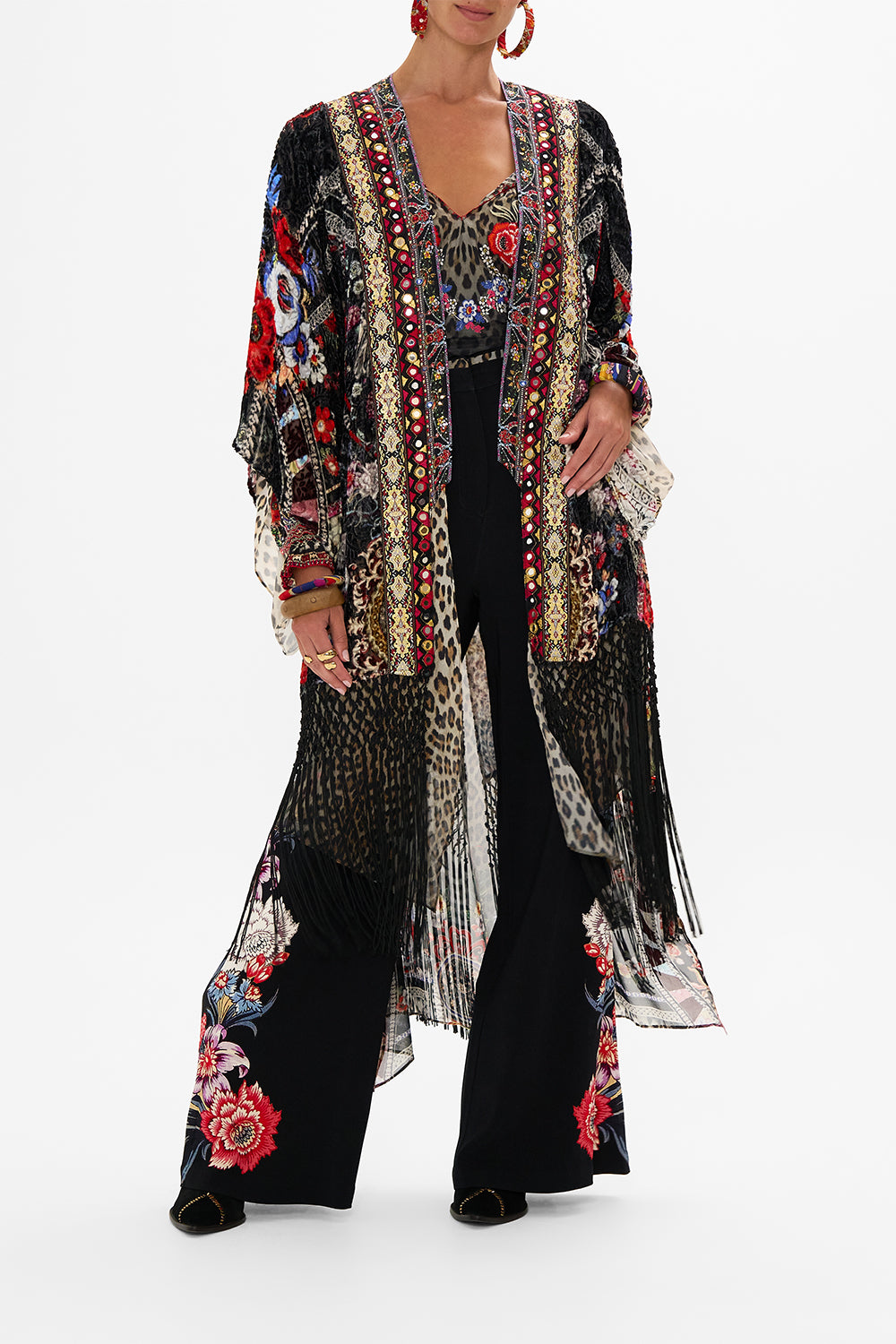 CAMILLA silk kimono in Volendam Dolls print