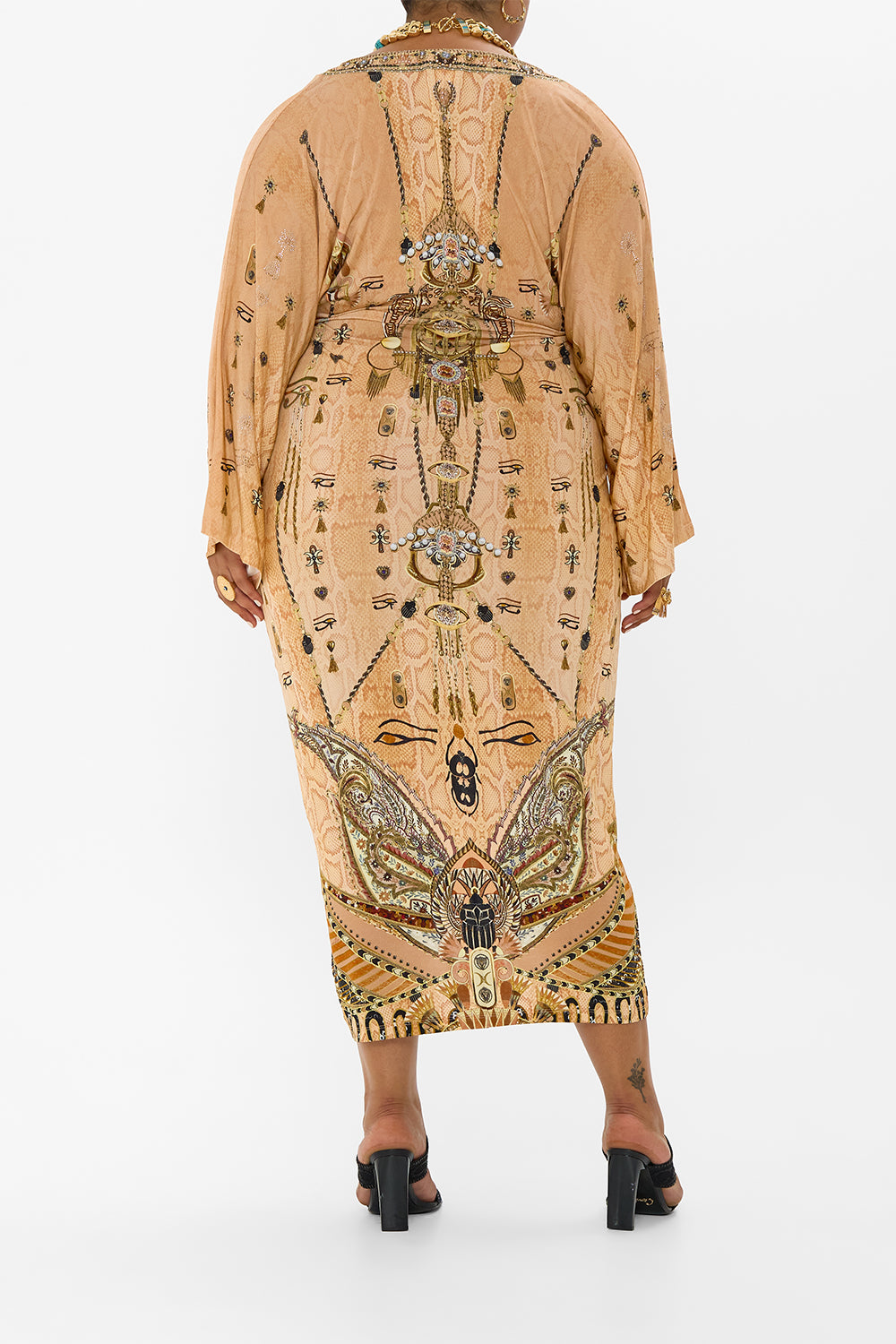 LONG SPLIT FRONT TWIST DRESS KINGDOM OF HEIROGLYPHS