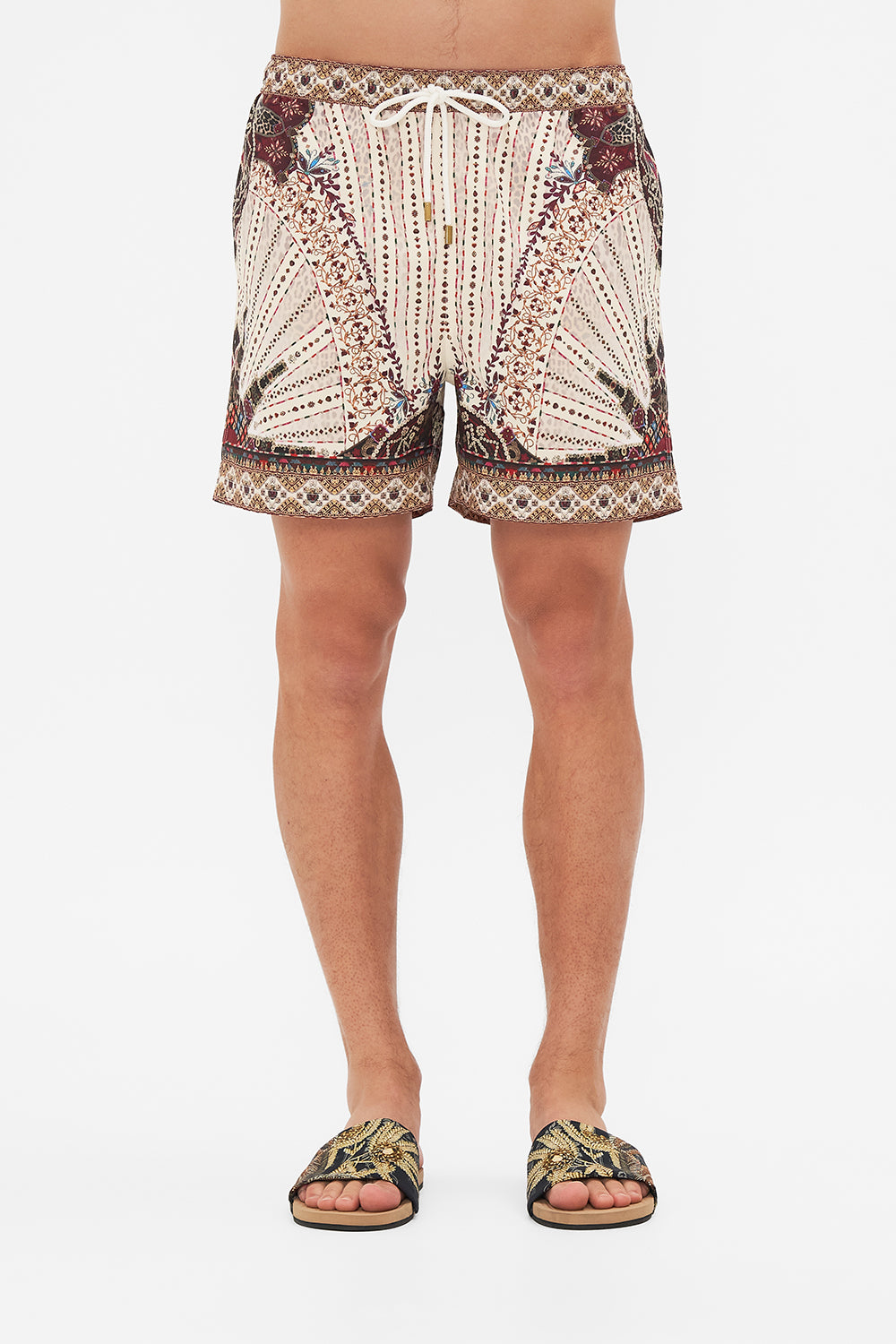 Hotel Franks By CAMILLA Mid Length Boardshort in Nomad Nature Print.